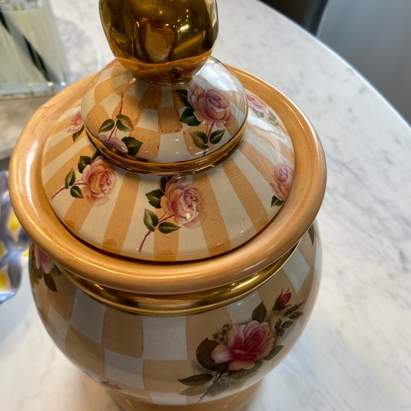 Mackenzie Childs Morning Glory Globe Orange Canister with Lid RARE!!! - Picture 4 of 5